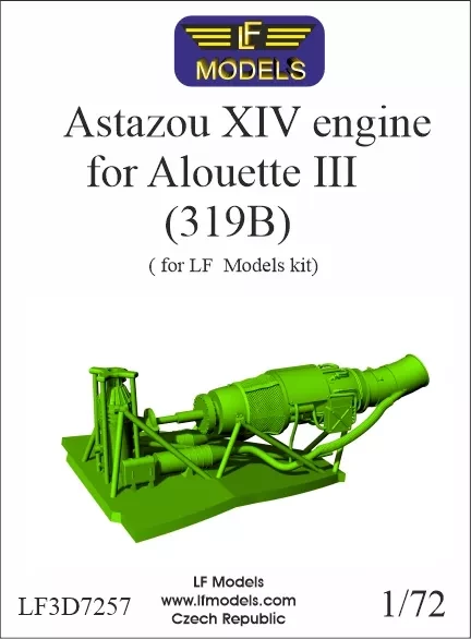 Lf Model 3D7257 Astazou XIV Engine for Alouette III 319B (LF) 1/72