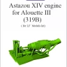 Lf Model 3D7257 Astazou XIV Engine for Alouette III 319B (LF) 1/72