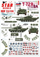Star Decals 72-A1138 War in Ukraine # 8. Russian T-72B (obr 1989) and T-72BAoperating in Ukraine in 2022 1/72