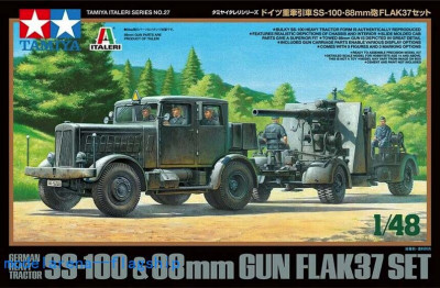 Tamiya 37027 Тягач Ханомаг SS-100 + 88-мм пушка 1/48