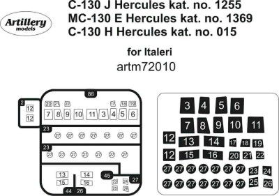 Fly model M7210 Masks for C-130 J/H, MC-130 E Hercules (ITAL) 1/72