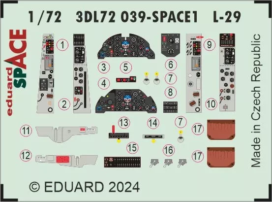 Eduard 3DL72039 BRASSIN L-29 SPACE (AMK / EDU) 1/72
