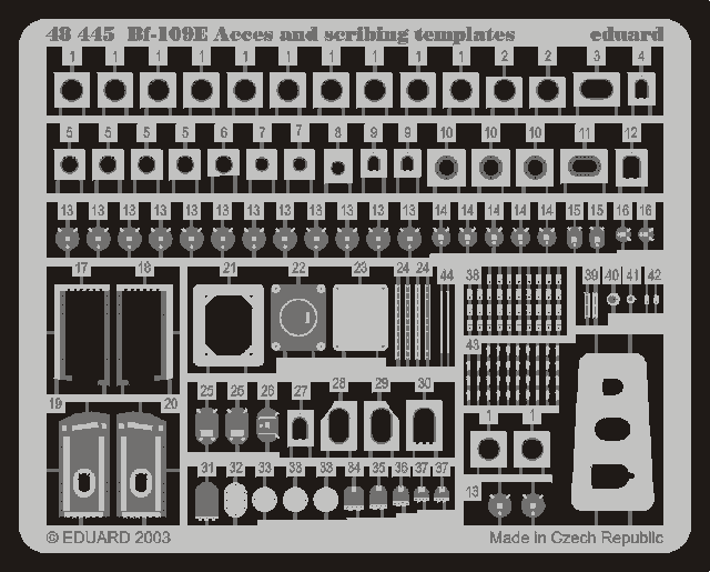 Eduard 48445 Bf 109E access and scribing templates TAM