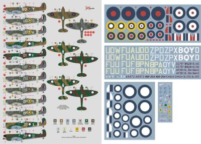 Dk Decals 48043 Spitfire Mk.V in RAAF Squadrons (12x camo) 1/48