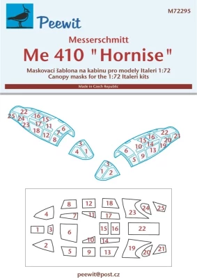 Peewit M72295 Canopy mask Me 410 Hornise (ITAL) 1/72
