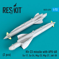 Reskit RS72-0279 Kh-23 missile with APU-68 (2 pcs) (Su-17, Su-24, Mig-23, Mig-27, JaK-38) 1/72