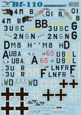 Print Scale 72-035 Messercshmitt Bf-110 1/72