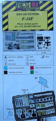 RES-IM RESIMP7220 1/72 F/A-18F Super Hornet - Detail PE set (HAS)