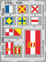 Eduard 53271 SET SMS Szent Istvan flags STEEL (TRUMP) 1/350