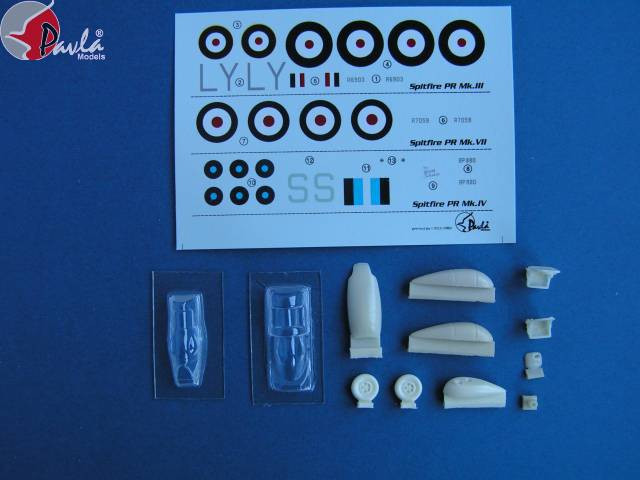 Pavla Models U72-32 Spitfire PR type C-G + vacu canopies + decal sheet for Tamiya1:72