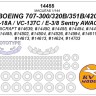 KV Models 14455 Boeing 707-300/320B/351B /420 / C-18A / VC-137C / E-3 / E-8 Sentry AWACS + маски на диски и колеса Minicraft US 1/144