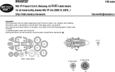 New Ware NWA-M1137 Mask MiG-17F Fresco C Basic (AMMO) 1/48