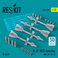 Reskit 32398 R-27 (R/T) missiles (MiG-29, Su-27) (4 pcs.) 1/32