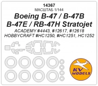KV Models 14367 Boeing B-47 (ACADEMY #12618) + маски на диски и колеса ACADEMY 1/144