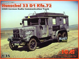ICM 35467 Henschel 33 D1 Kfz.72 Radio Communication Truck 1/35