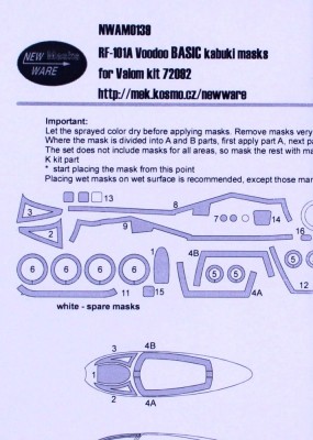 New Ware NWA-M0139 Mask RF-101A Voodoo BASIC (VALOM7292) 1/72