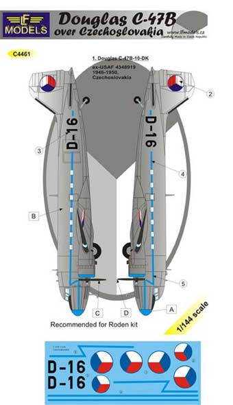 Lf Model C4461 Decals Douglas C-47B over Czechoslovakia 1/144