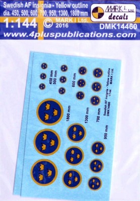 4+ Publications DMK-14460 1/144 Decals Swedish AF insig.yellow outl.(2 sets)