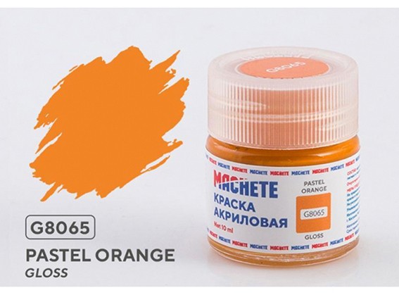 Machete G8065 Краска акриловая Pastel orange (Пастельный оранжевый, глянцевый) 10 мл.