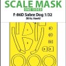 Art Scale 200-M32107 North-American F-86D Sabre Dog wheels and canopy frame paint mask (outside only) 1/32