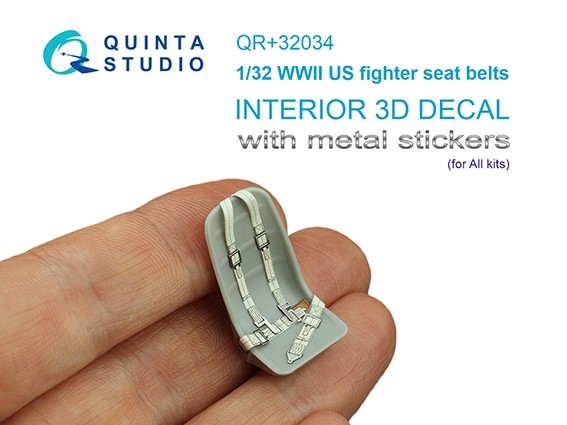 Quinta studio QR+32034 Комплект ремней для истребителя США, ВМВ (с металлическими пряжками) (для всех моделей) 1/32