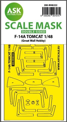 Art Scale 200-M48222 Grumman F-14A Tomcat canopy frame paint mask (inside and outside) 1/48