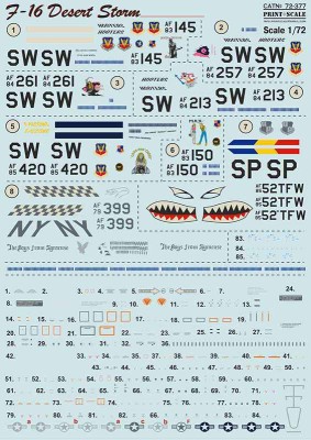 Print Scale 72377 F-16 Desert Storm 1/72
