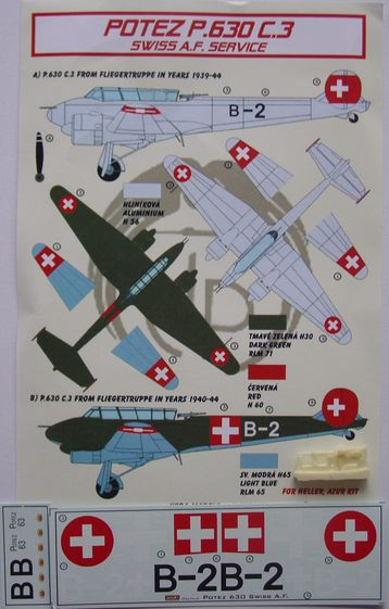 Kora Model DEC72139 Potez P.630 C.3 (Swiss Air Force) декали декали 1/72