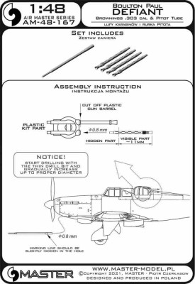 Master AM-48-167 Boulton Paul Defiant Pitot Tube&amp;Browning .303 1/48