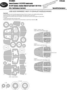 New Ware NWA-M0601 1/48 Mask General Dynamics F-111 EXPERT (ACA/ITA)