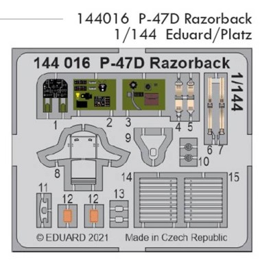 Eduard 144016 SET P-47D Razorback (EDU/PLATZ)