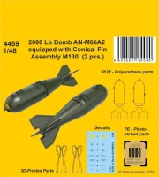 Cmk SP4459 2000 Lb Bomb AN-M66A2 w/Conical Fin Assembly 1/48
