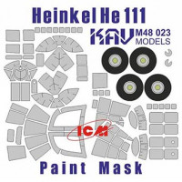 KAV M48023 He-111 (ICM 48261) Окрасочная маска на остекление 1/48