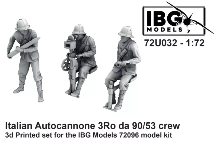 IBG Models U7232 Italian Autocannone 3Ro da 90/53 crew (3 fig) 1/72