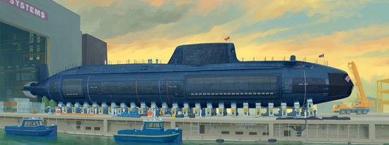 Trumpeter 05909 Английская атомная подводная лодка «Astute» 1/144