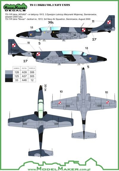 Model Maker Decals D72039 PZL TS-11 'Iskra' in Polish service vol.3 1/72