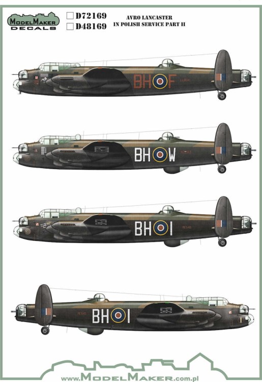 Model Maker Decals D72169 Avro Lancaster in Polish service part II 1/72