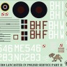Model Maker Decals D72169 Avro Lancaster in Polish service part II 1/72