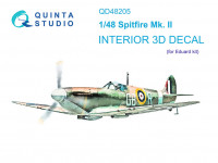 Quinta studio QD48205 Spitfire Mk.II (Eduard) 3D Декаль интерьера кабины 1/48