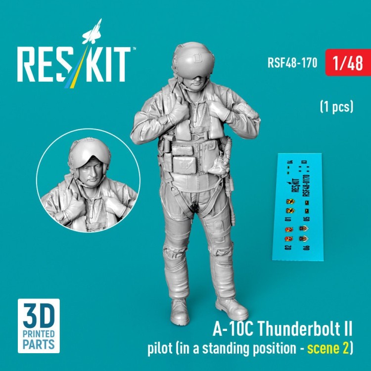 Reskit F48170 A-10C Thunderbolt II pilot in stand.p.(1 pc.) 1/48