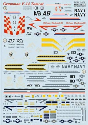 Print Scale 72-275 Grumman F-14 Tomcat - Part 2 (wet decals) 1/72