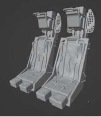 Maestro Models MMMK4948 Saab 105 Sk60 seat x 2 3D-printed 1/48