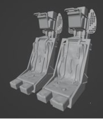 Maestro Models MMMK4948 Saab 105 Sk60 seat x 2 3D-printed 1/48