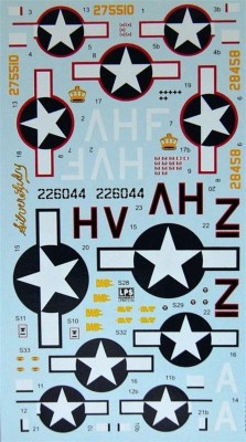 LPS Hobby LPM-72004 1/72 P-47D Decals&amp;Stencils (Gabreski Razorbacks)