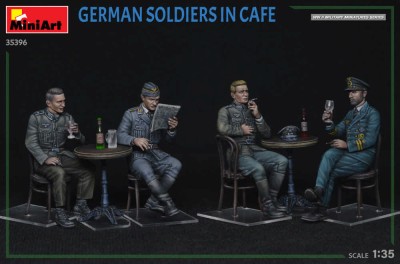 Miniart 35396 German Soldiers in Cafe (4 fig,tables&amp;chairs) 1/35