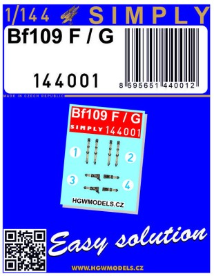 HGW 144001 Seatbelts Bf 109F/G (SIMPLY) 1/144