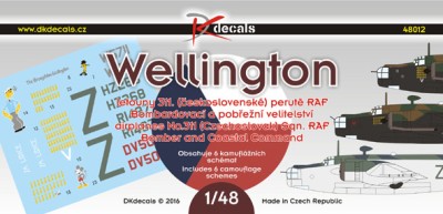 Dk Decals 48012 Wellington - No.311 (CZ) Sqn.RAF (6x camo) 1/48