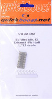 QuickBoost QB32192 Spitfire Mk. IX exhaust -fishtail (REV) 1/32