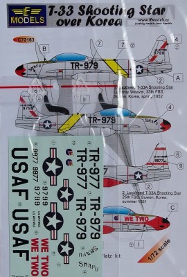 LF Model C72163 Decals T-33 Shooting Star over Korea (SWORD) 1/72