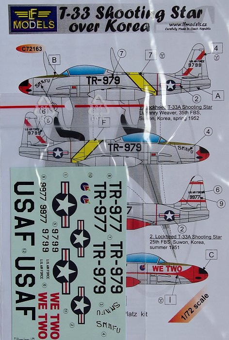 LF Model C72163 Decals T-33 Shooting Star over Korea (SWORD) 1/72